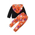 thumbnail image 4 of goowrom Kids Halloween Tracksuit, Ghost Letters Hooded Sweatshirt +Skull Pants, 4 of 9