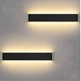 thumbnail image 1 of Lámpara de pared LED para interiores, lámpara de pared negra de 2x12W, blanco cálido, 3000K, moderna, para dormitorio, sala de estar, escalera, pasillo, baño, 1 of 8