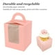 thumbnail image 4 of Caja Para Pasteles, Porta Cupcakes Individual Rosa, Ventana Transparente, Resistente Para Bodas, 4 of 7
