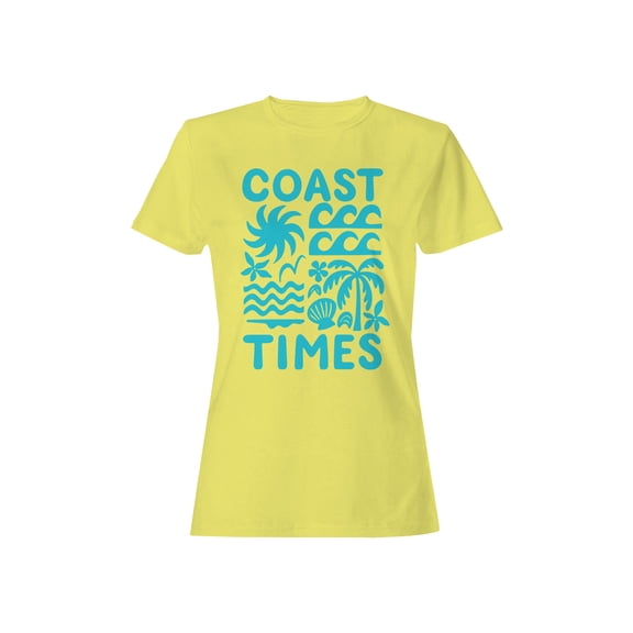 Coastal Vibes Graphic Art Women's T-shirt Yellow