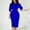 Blue, variant on Blczomt Long Sleeve Women's Dresses Ruched Midi Plain Pink Bodycon Crewneck Formal Dressy Dress