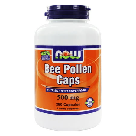 NOW Foods - Bee Pollen 500 mg. - 250 Capsules (Best Bee Pollen Pills)