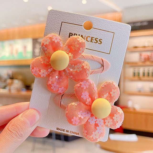 Juego de 2 piezas para niña, Clip de flores de tela bonita, accesorios para el cabello, horquilla de temperamento, tocado para bebé, venta al por mayor