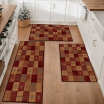 Farmhouse Kitchen Rugs Set 3 Piece, Boho Kitchen Mats for Floor, Non-Slip Kitchen Rug Waterproof Mats for Kitchen, Runner Rugs for Hallway Laundry Holiday Sink Decor