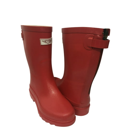 Forever Young Women's Solid Color With Back Mock Zipper Rain Boots