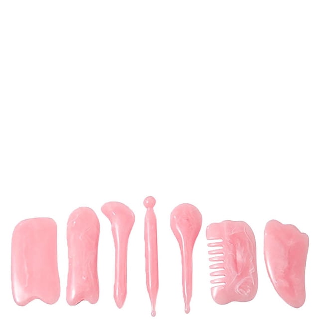 EGNMCR Facial Rib Stick Female Facial Beauty Stick Whole Body Universal Non-horn Powder Crystal Scraping Board Set Point Pen Seven-piece Set scraping board