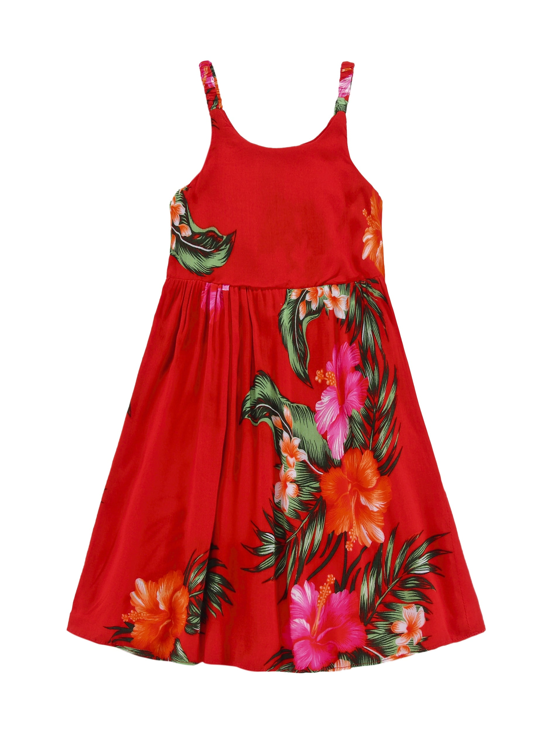 red hawaiian dress