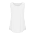 thumbnail image 5 of Alun Womens Tank Tops Summer Plus Size Loose Pure Color Sleeveless Tops Scoop Neck Curved Hem Casual Flowy Comfortable Cami for Workout and Leisure White XXXXXL, 5 of 6