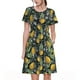 thumbnail image 1 of Easygdp Citrus Fruits Elegant Lemons para Vestido Transpirable de Mujer, Vestido Suelto de Manga Corta con Pliegues y Bolsillos para el Verano, 1 of 6
