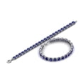 thumbnail image 5 of Oval 7x5 Blue Sapphire Women Tennis Bracelet in Silver Gold Handmade Wife Anniversary For mother man, 5 of 5