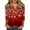 Gold, variant on Women's Christmas Snowflake Tree Print V-Neck Decorative Button 3/4 Sleeve T-Shirt, Ladies Holiday Fashion Top for Seasonal Wear, Comfortable Casual Blouse,White 3XL