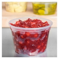 Microwavable Hot and Cold Translucent Plastic Deli Food Storage Container with Lid, 100-Pack 16 Oz