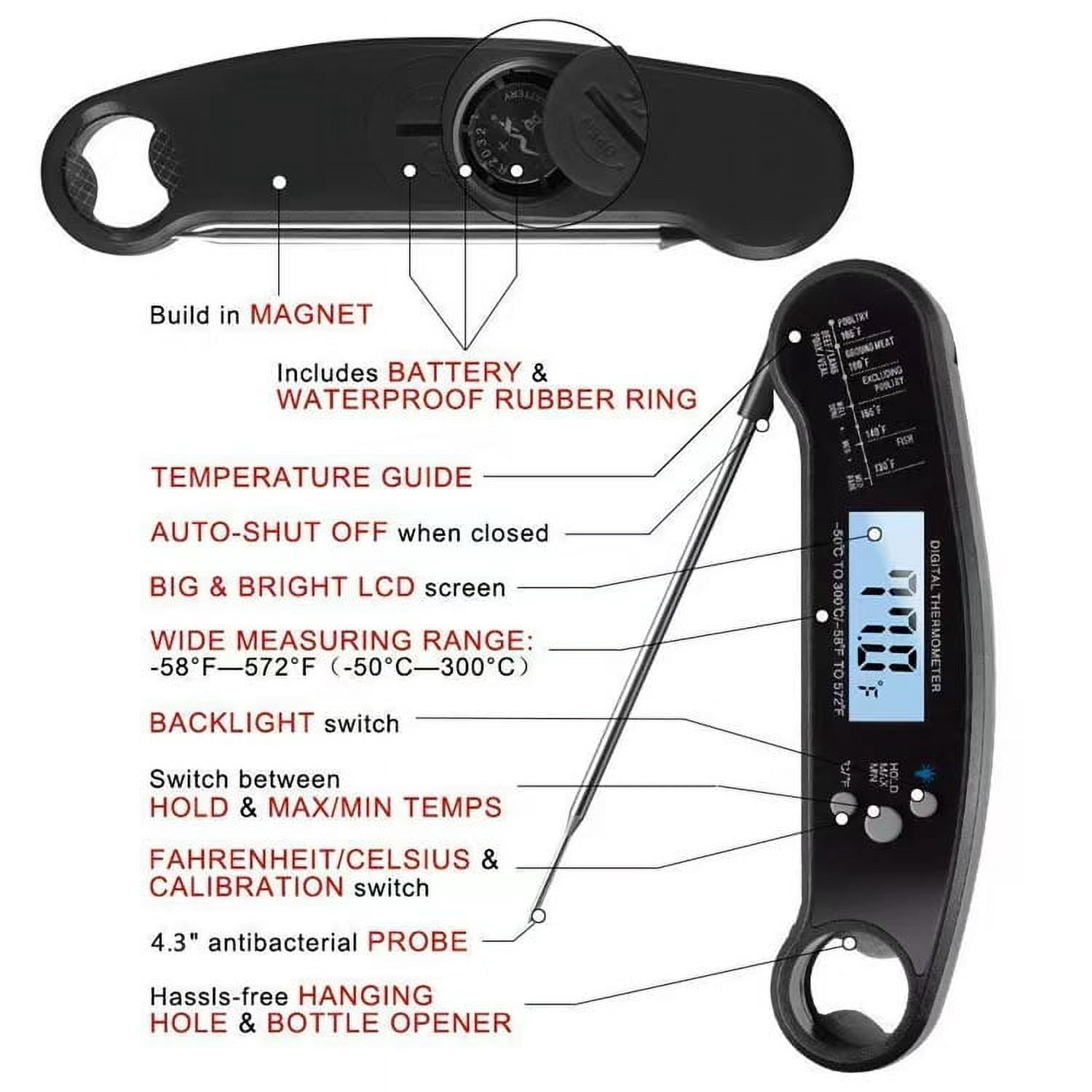 Digital Folding Food High Precision Kitchen Grill Probe Electronic Water Temperature Thermometer Meat Thermometer