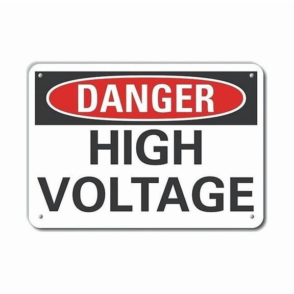 Lyle Rflctv High Voltage Danger Sign,10x14in LCU4-0347-RA_14X10