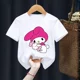 thumbnail image 3 of Camiseta de algodón para niños, camiseta kawaii, dibujos animados de anime Sanrio, ropa informal para niños, camiseta para niñas y niños, moda Y2K, 3 of 5