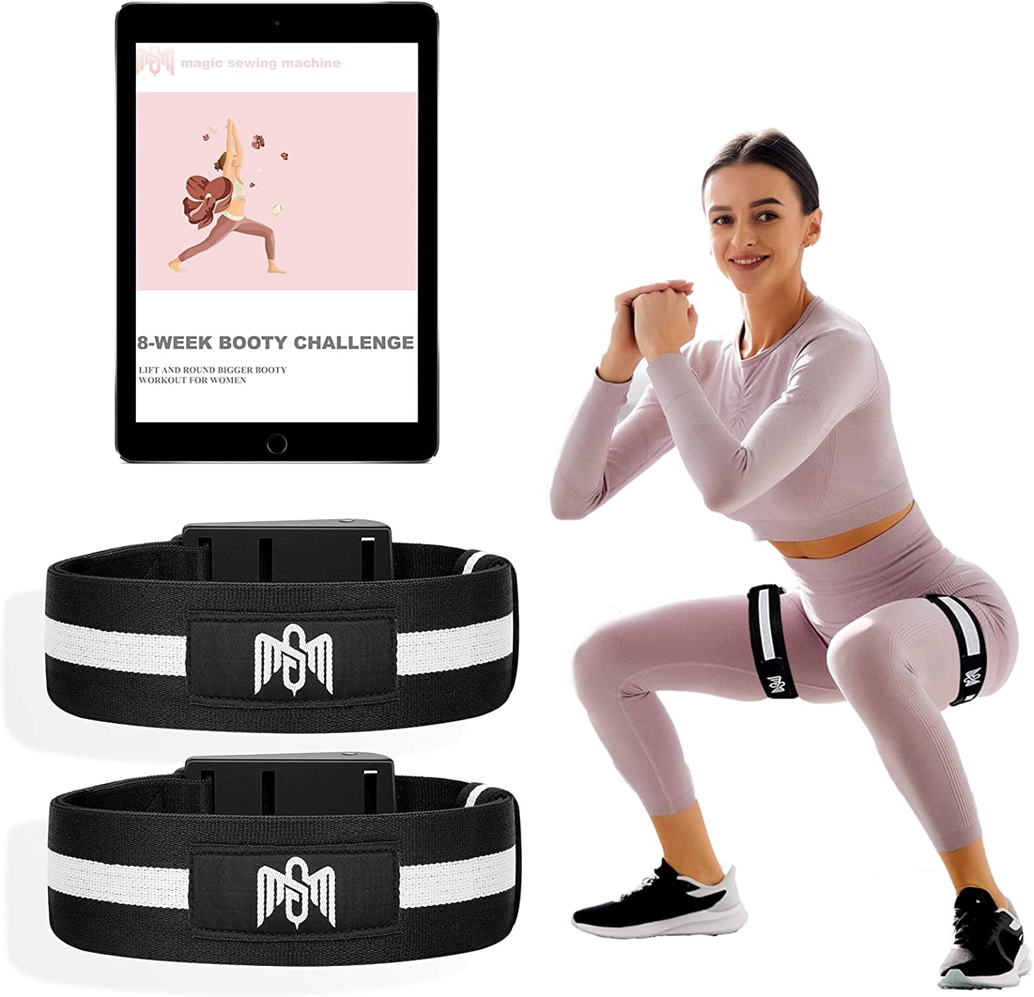 BFR Occlusion Bands For Glute Building - Adjustable Fabric Bands For Hip & Thigh Workouts