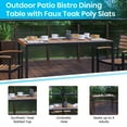 thumbnail image 4 of Emma + Oliver 30" x 48" All-Weather Faux Teak Patio Dining Table with Steel Frame - Seats 4, 4 of 10
