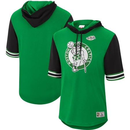 Men's Mitchell & Ness Kelly Green Boston Celtics Hardwood Classics 2008 NBA Finals Buzzer Beater Mesh Pullover Hoodie