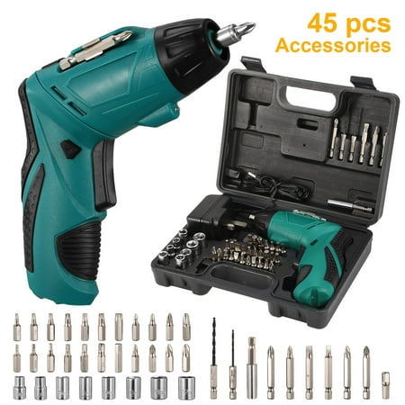 

iMountek Cordless Electric Screwdriver Set Rechargeable 4.8V Drill Driver With 45 Drill Bits Carrying Case