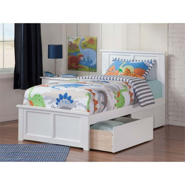 Leo & Lacey Urban Twin XL Storage Platform Bed in White ...