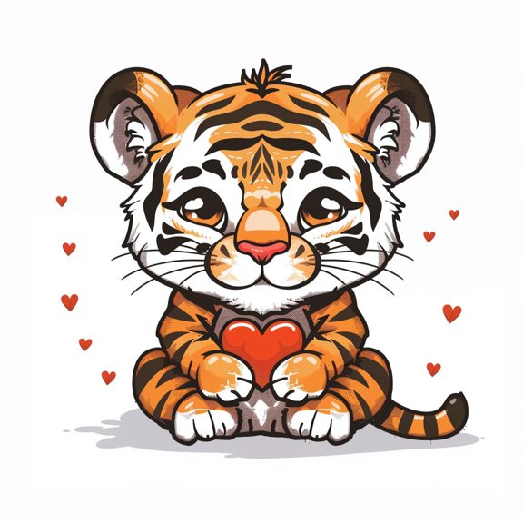 Cute Cartoon Tiger and Heart DIY 11CT Stamped Cross Stitch Kits for Beginners Easy Needlepoint Embroidery Counted Cross Stitch Art Craft for Wall Decoration 14x14inch(7)