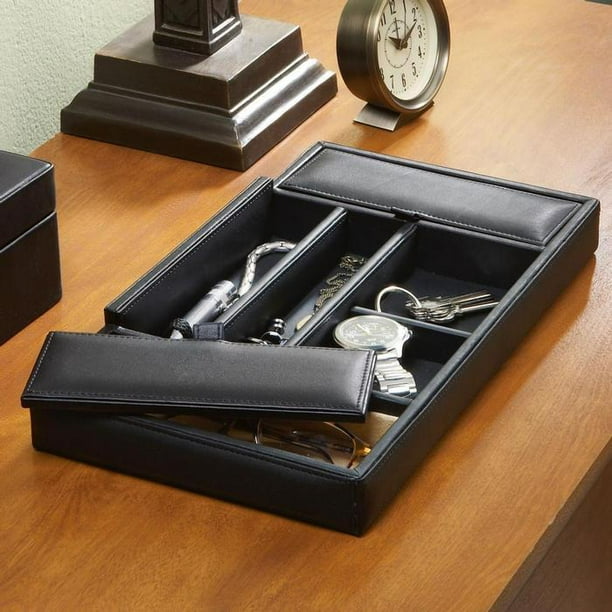 Royce Leather Men's Valet Tray (Black)