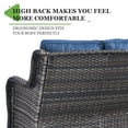thumbnail image 5 of PARKWELL Patio Rattan Seat Sofa Cushioned Loveseat,Outdoor Wicker Furniture,Blue, 5 of 11