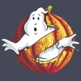 thumbnail image 2 of Junior's Ghostbusters Halloween Pumpkin Logo Cowl Neck Sweatshirt Navy Blue Medium, 2 of 4