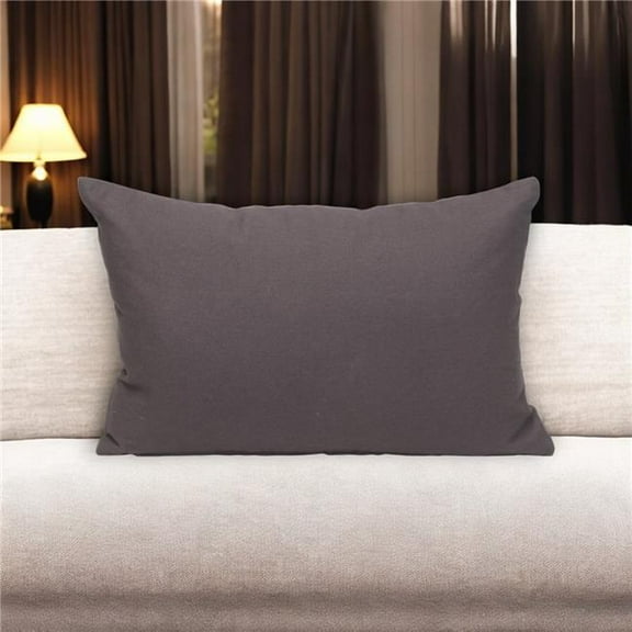 HomeRoots 529180 12 x 18 in. Gray Cotton Throw Pillow