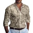 thumbnail image 1 of Men's Summer New Loose Print Long Sleeve Shirt Cardigan Beach Shirt 4XL, 1 of 5