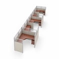 thumbnail image 2 of OFM RiZe Series 47" x 72" 5-Unit Workstation Kit, 1 x 5 Configuration, Vinyl with Translucent Top, Gray with Cherry Desk, 2 of 2
