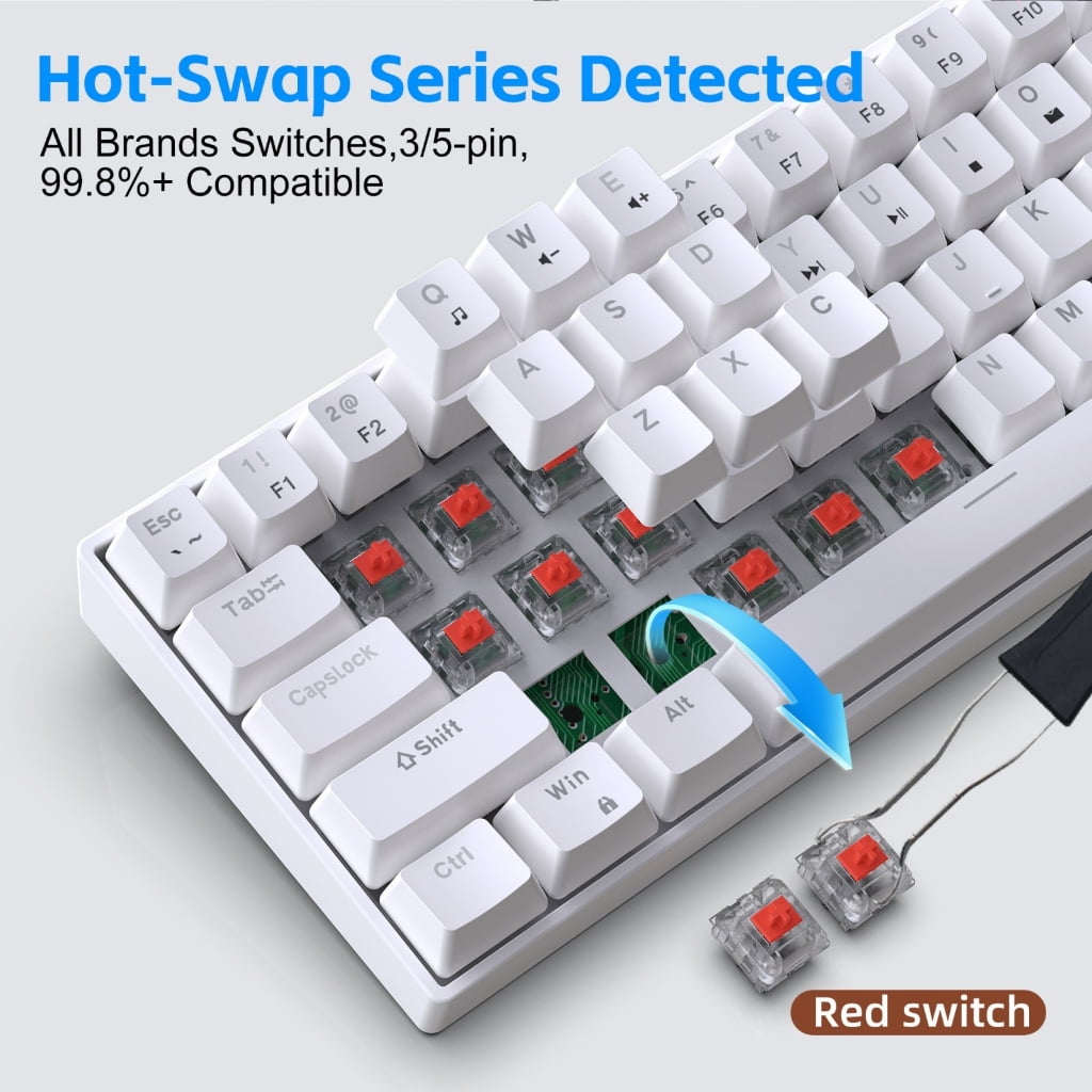 Color Gaming Keyboard Detachable USB C Cable 1.75m Braided Cord Double Shot Keycap