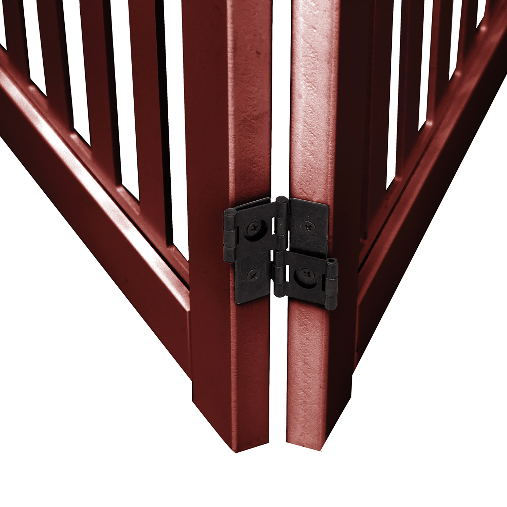 Trimate: 4 Panel Dog Gate - Mahogany - Foldable Wooden Freestanding Pet Gate, 80"L x 23.6"H, For Doorways, Halls & Stairs, 360 Degree Rotated Hinges