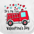 thumbnail image 4 of Inktastic It's My 1st Valentine's Day Fire Truck Boys or Girls Baby Bib, 4 of 4