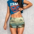thumbnail image 3 of Fotbe Serene Coastal Blue Sky Shorts Sin Costuras – Shorts Deportivos de Cintura Alta para Mujer, Elásticos para Gimnasio, Yoga, Running o Ciclismo-XX-Large, 3 of 8