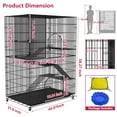 thumbnail image 6 of Jhsomdr 4-Tier Large Cat Cage Indoor Cat Enclosures with Storage Cube 58"H Collapsible Metal Cat Playpen Ferret Cage Outdoor Cat Kennel with 2 Doors, 6 of 9