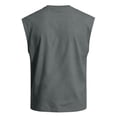 thumbnail image 7 of WULMLEO Mens Sleeveless Shirts Cotton Workout Tank Tops Cut Off Gym Muscle Loose Fit Tees Dark Gray S, 7 of 7
