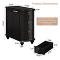 thumbnail image 2 of Finmind Black Wood Fully Assembled End Table, 3-Drawers Narrow Slim Side Table, No Assembly Required, Nightstand for Bedside, 2 of 9