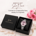 thumbnail image 7 of Jessica Simpson Women’s Pink Watch – Leather Band Dress Watch with Faceted Crystal Dial, Quartz Movement, Elegant Fashion Wristwatch for Women, 7 of 7