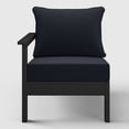 thumbnail image 3 of WestinTrends Avalon Outdoor Patio HDPE Left Arm Sectional Corner Club Chair with Patio Cushions, Black/Navy Blue, 3 of 15