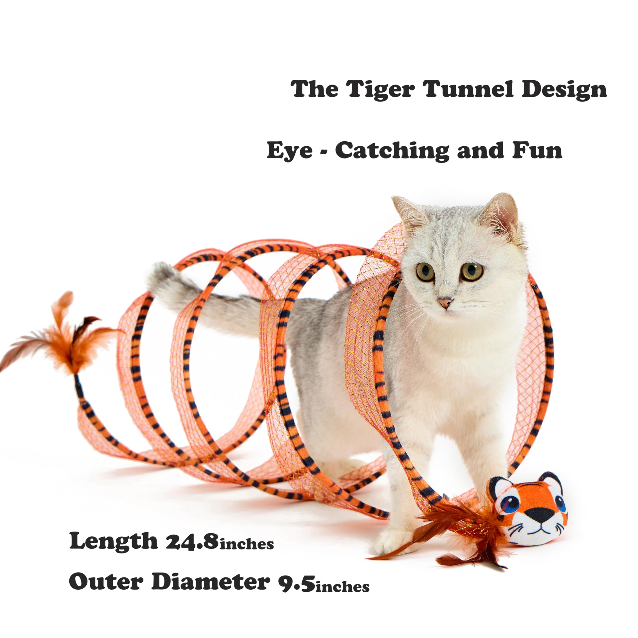 LOOPY CAT Olympic kit 5 Toys in 1 Box Interactive Cat Toy Set - Tunnel, Wand, Suction Wand, Hanging Toy, Spiral Spring Fun Kit for Indoor Cats & Kittens C97