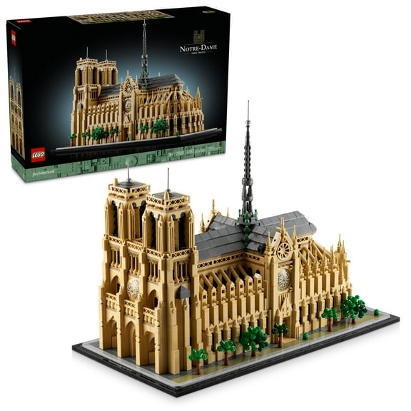 LEGO Architecture Notre-Dame de Paris Replica, Architectural Model Kit, Collectible Building Set for Adults, Build and Display France Souvenir, Paris Gift for Lovers of History, Travel and Art, 21061