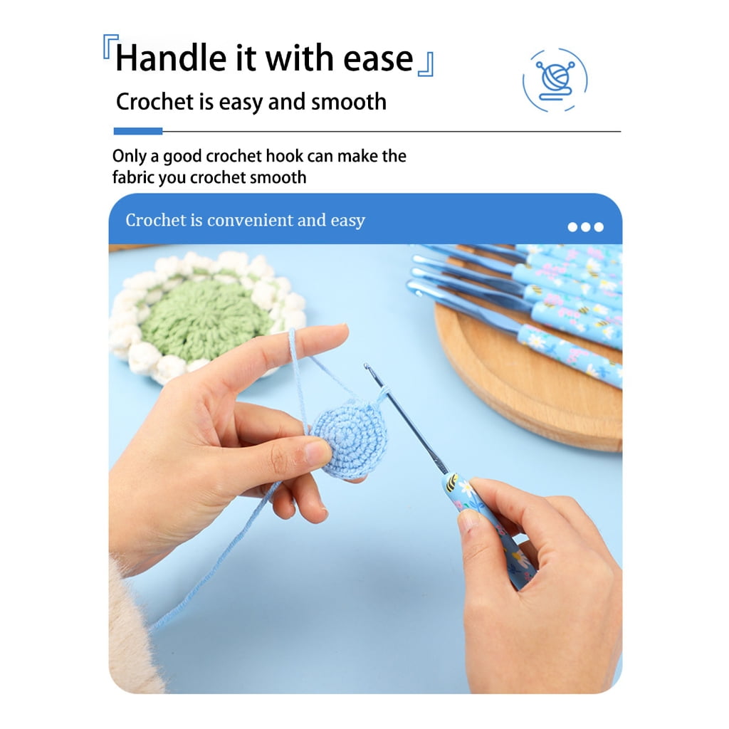 9/12Pcs Ergonomic Crochet Hook for Beginner Knitting Sweater 2.0mm-6.0mm OR 2.0mm-8.0mm Ergonomic Grip Crochet Hook
