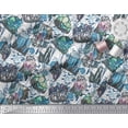 thumbnail image 2 of Soimoi Poly Georgette Fabric Leaves,Floral & Crystals Ocean Printed Fabric 1 Yard 52 Inch Wide, 2 of 3