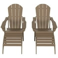 thumbnail image 4 of Polytrends  Laguna All Weather Poly Outdoor Patio Adirondack Chair Conversation Set - (4-Piece) Weathered Wood, 4 of 5
