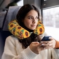 thumbnail image 6 of Disketp Colorful Bohemian Sunflower Travel Pillow Memory Foam Neck Pillow Support Pillow for Camping, Sleeping Rest Cushion Airplane Pillow, 6 of 8