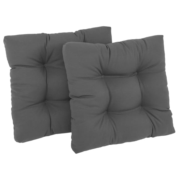 Blazing Needles 19-inch Twill Square Chair Cushion, 19" x 19", Steel Grey 2 Count
