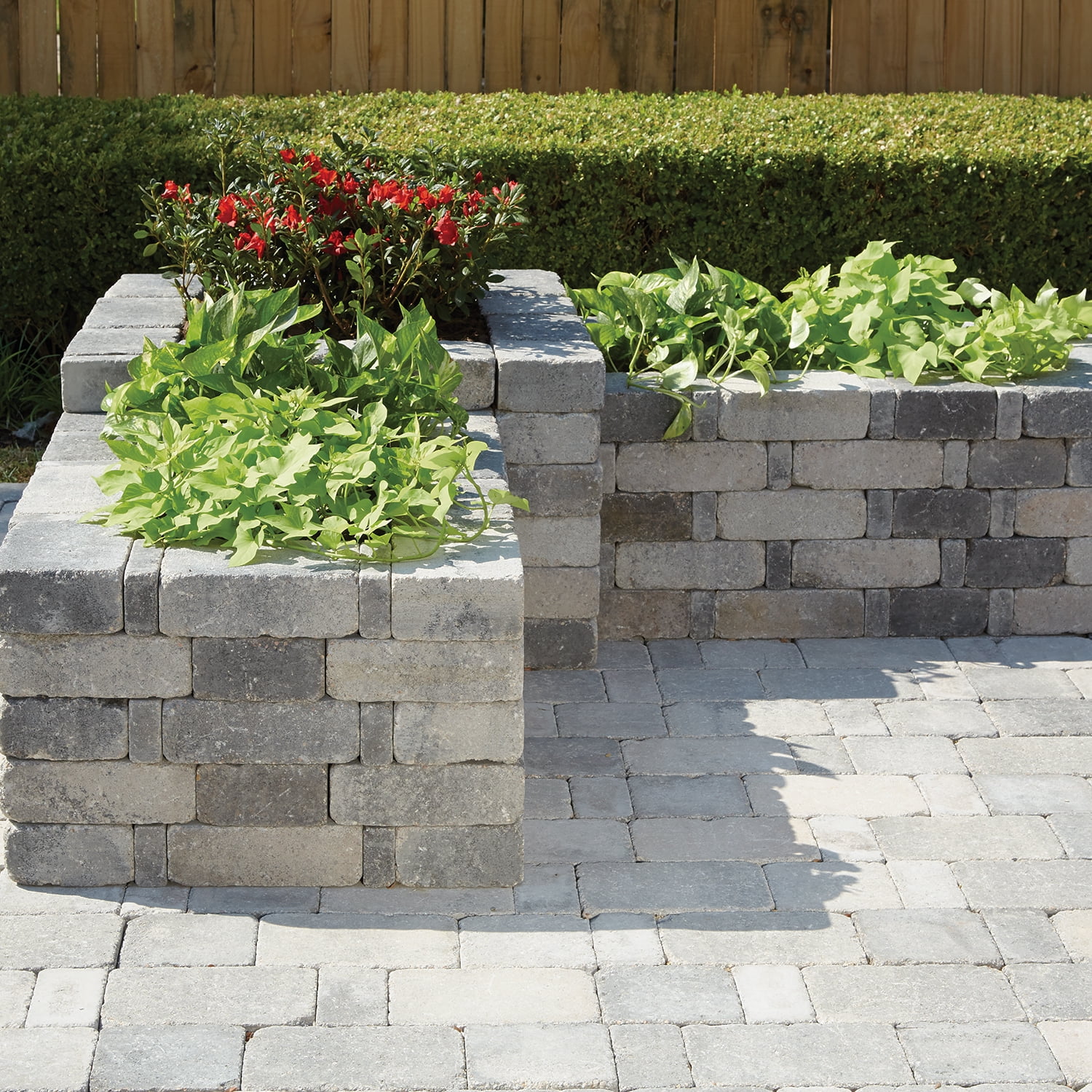 Pavestone 10.5" Rumblestone Large Granite Blend (Charcoal/Grey) Concrete Retaining Wall