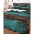 thumbnail image 3 of Quilts Twin XL Size, Vintage Teal Stripe Soft Comforter Bedding Set for Bed, Farmhouse Shabby Turquoise Lightweight Quilted Bedspread with Pillow Cover(2 Pieces) for All Season, 68x98 Inch, 3 of 6