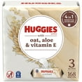 thumbnail image 2 of Huggies Wipes with Oat, Aloe & Vitamin E, Unscented, 3 Pack, 168 Total Ct (Select for More Options), 2 of 9
